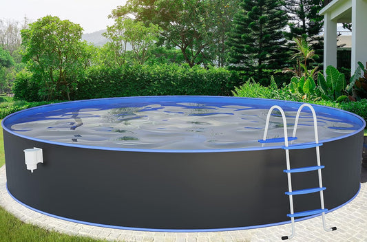 Piscina de Pared de Acero, 350 x 120 cm, Color Antracita&nbsp;