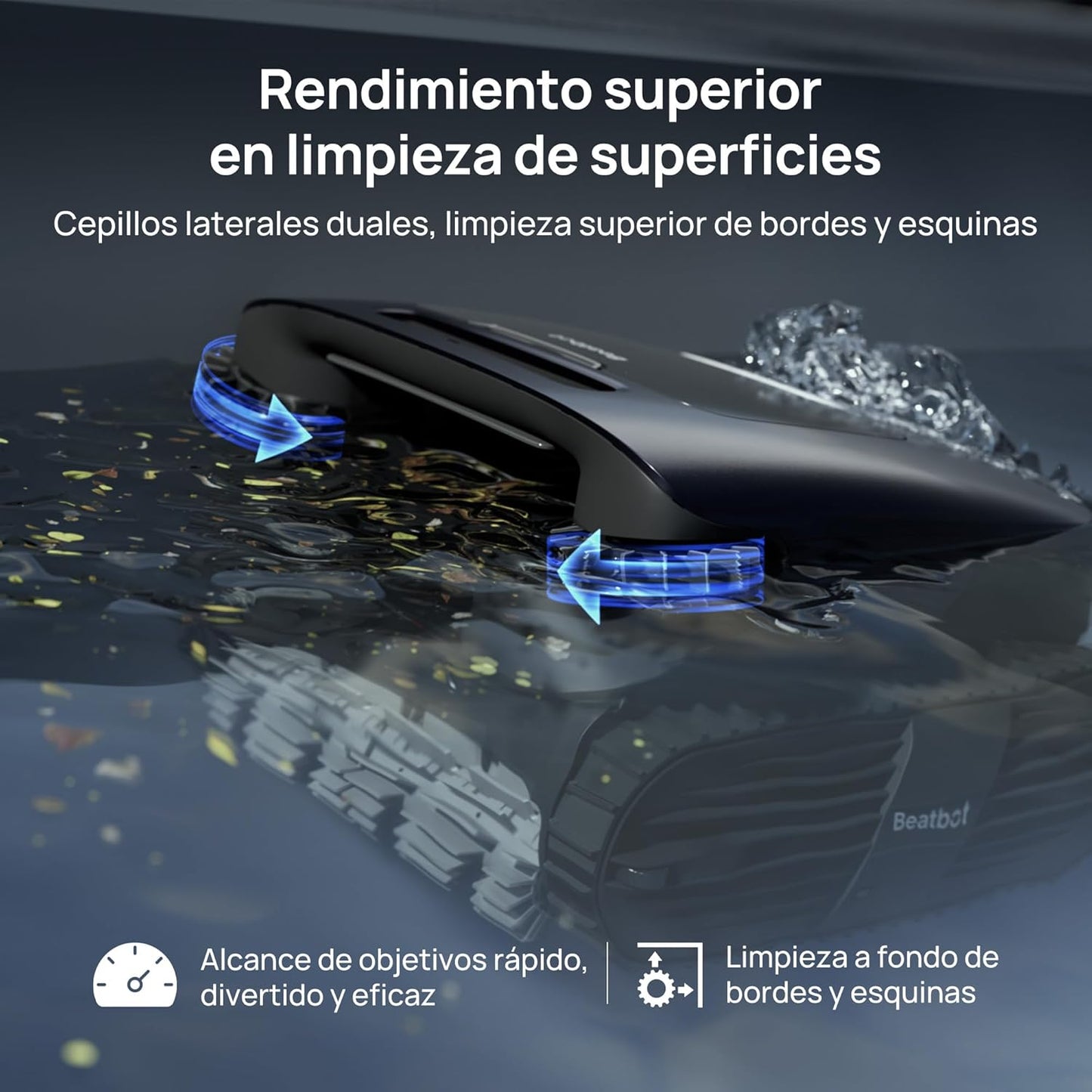 Robotic limpiafondos inalámbrico, Mapeo HybridSense AI, Limpieza Completa 5 en 1