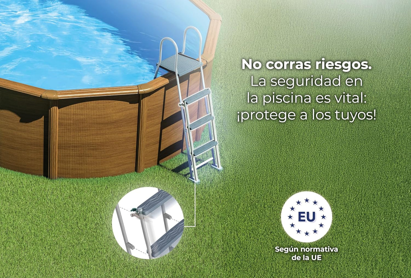 Piscina Elevada Redonda, Aspecto Madera, 300 x 120