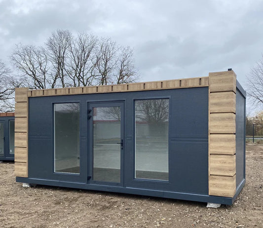 Contenedor de oficina 6x2,83 metros con 2 ventanas